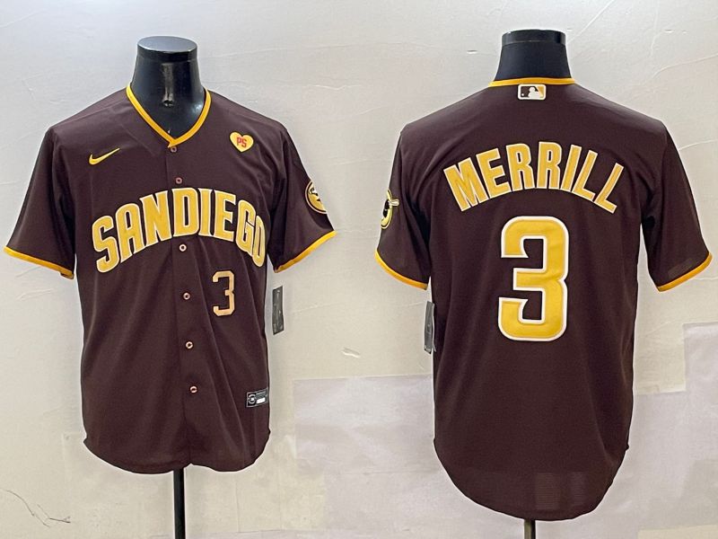 Men San Diego Padres #3 Merrill Brown Game 2025 Nike MLB Jersey style 12